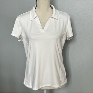 Marika Women's Cream Short Sleeve Polo Top